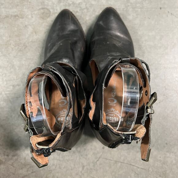 Jeffrey Campbell US 9.5 Everwell Ibiza Brown Leather Cutout Ankle Boots Shoes - Picture 7 of 13